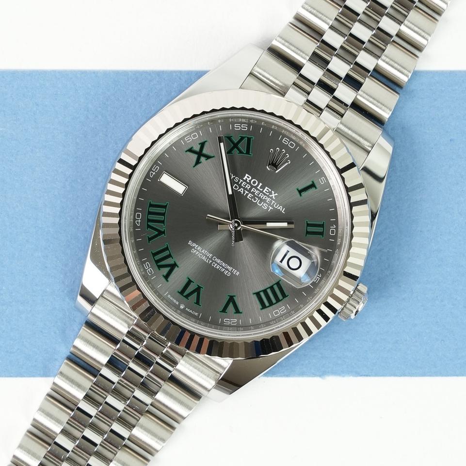 Role_x Date Just Silver Roman Watch