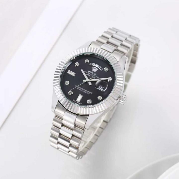Role_x Day Date Silver/Black S-Diamond  Watch