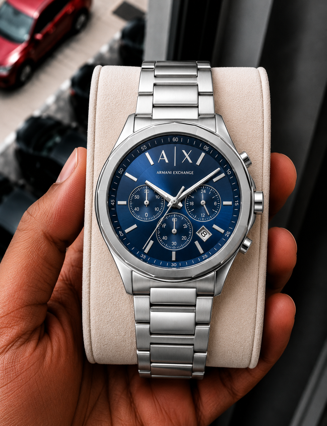 Arman_i Exchange Gunmetal Silver/Blue Watch