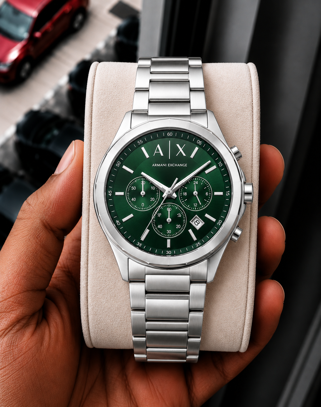 Arman_i Exchange Gunmetal Silver/Green Watch