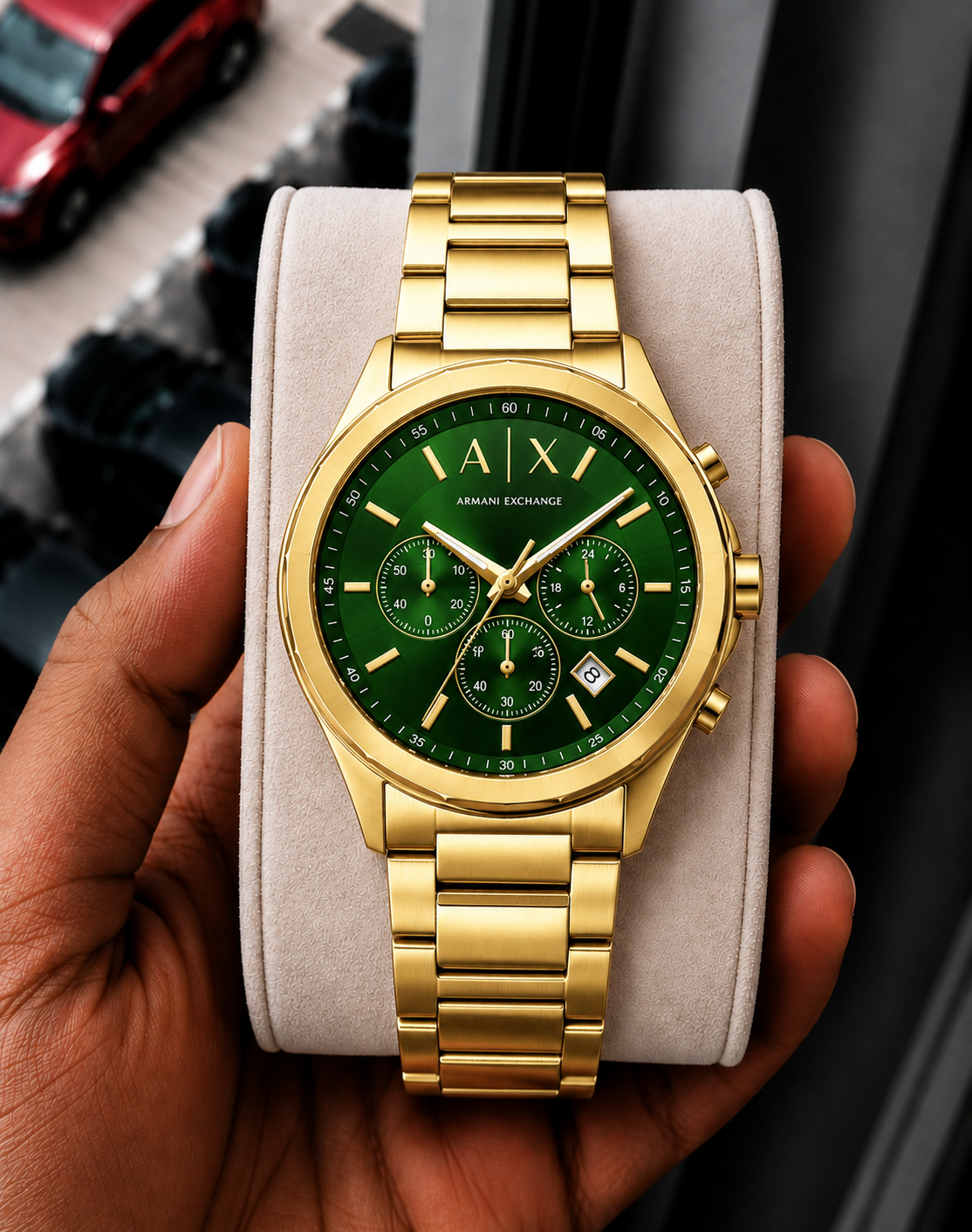 Arman_i Exchange Gunmetal Gold/Green Watch