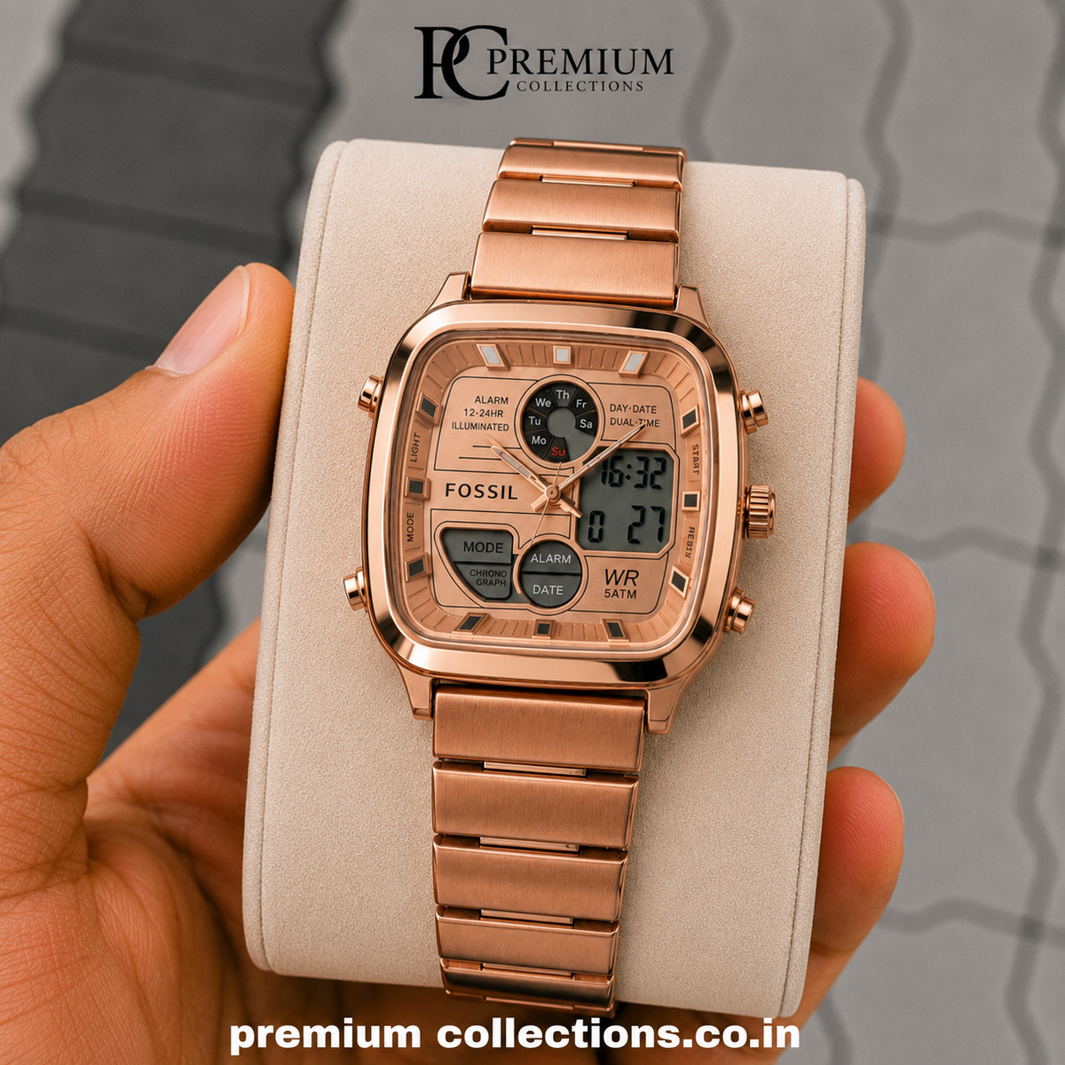 Fossi_l Retro Rose Gold Watch