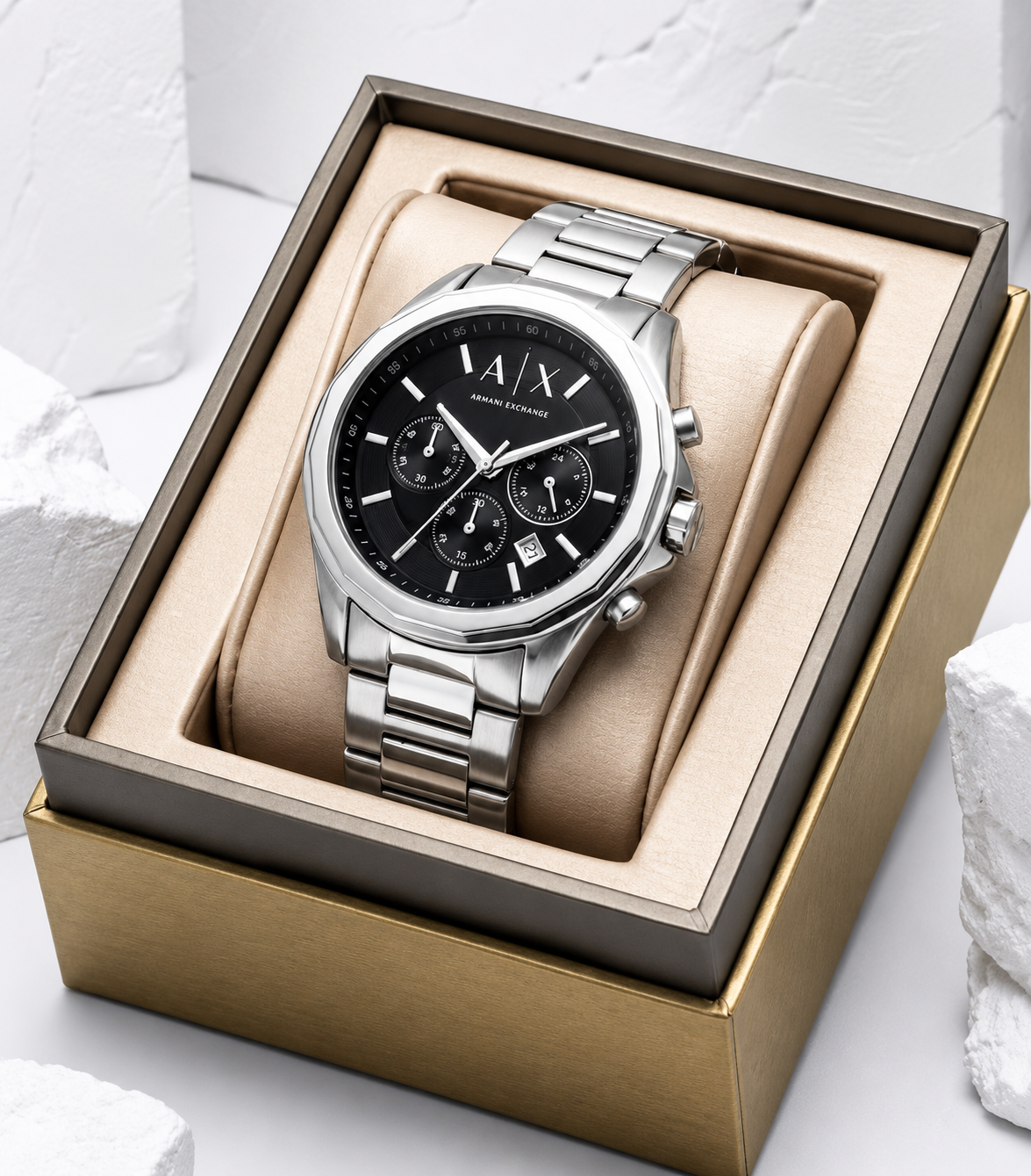 Arman_i Exchange Gunmetal Silver/Black Watch