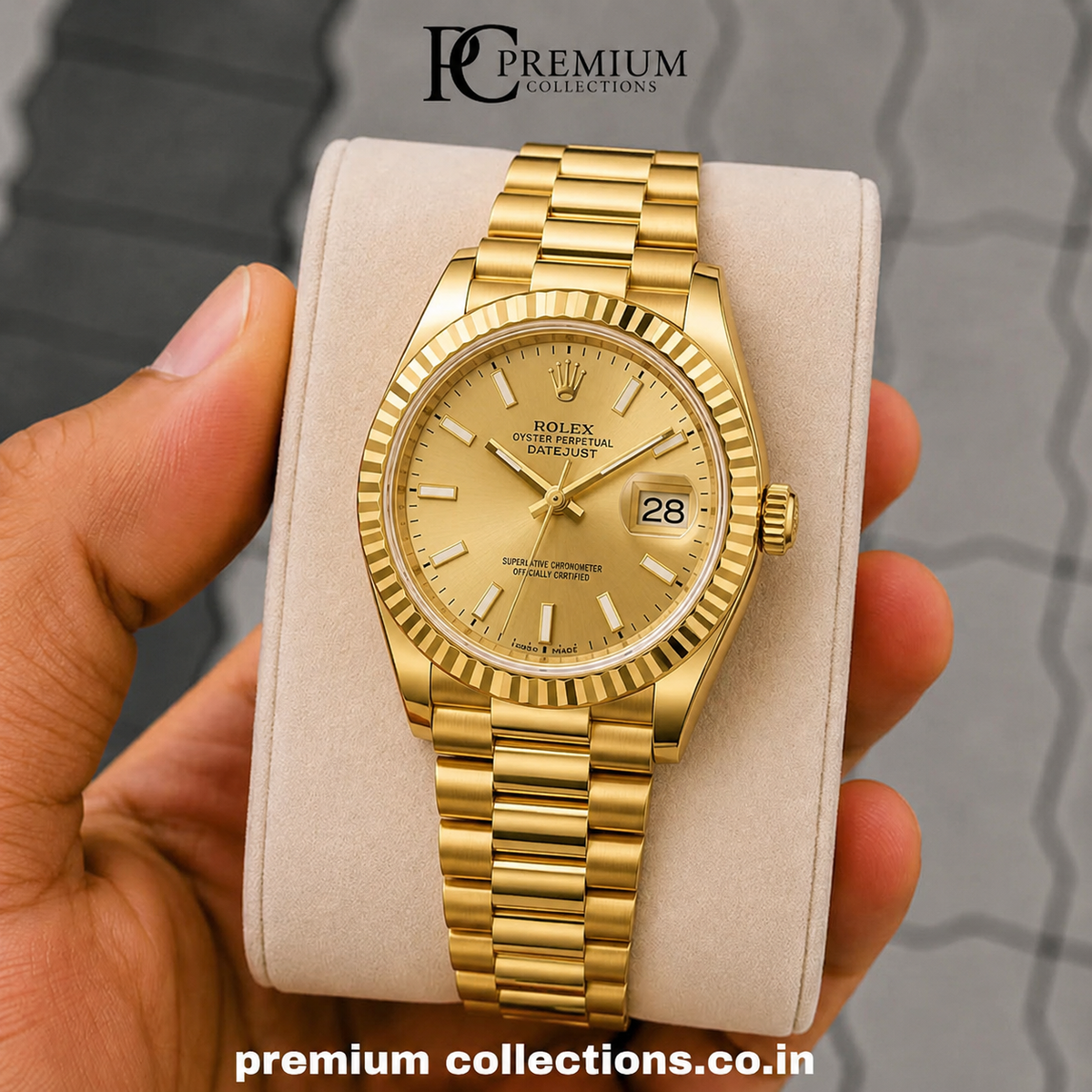 Role_x Date Just Gold/Gold Watch