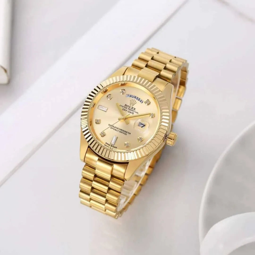 Role_x Day Date Gold/Gold S-Diamond Watch