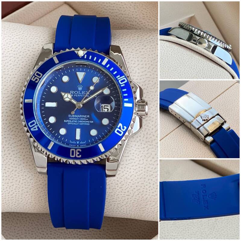 Role_x Submarine Blue 2Tone Belt Watch