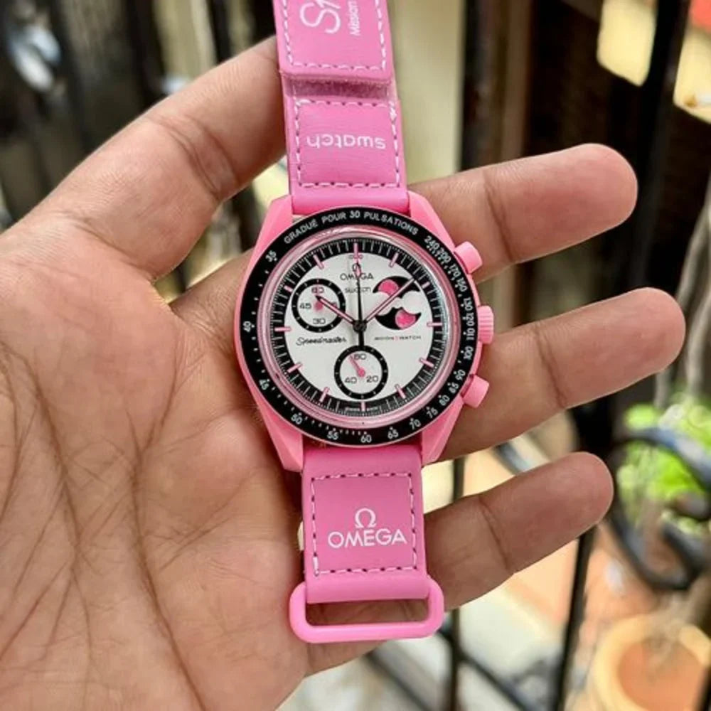 Omeg_a Sun-Moon Pink Watch