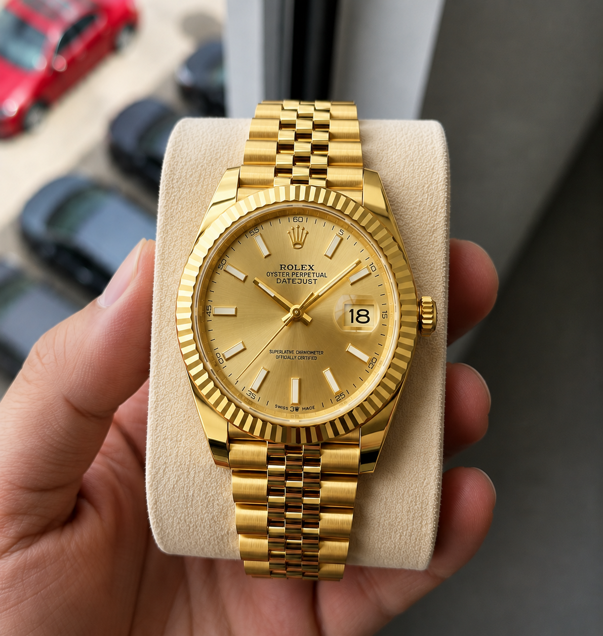 Role_x Date Just Gold/Gold Watch
