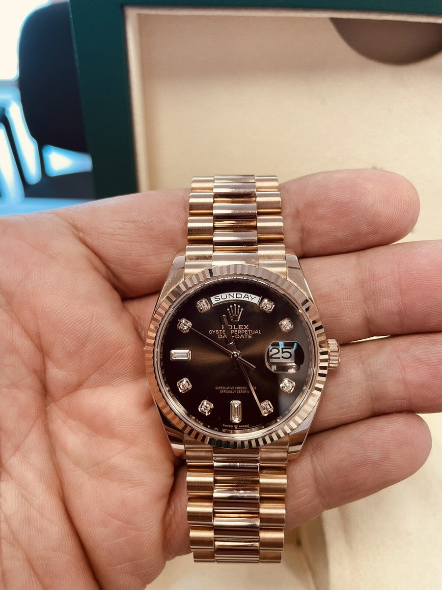 Role_x Day Date Rose Gold S-Diamond Watch